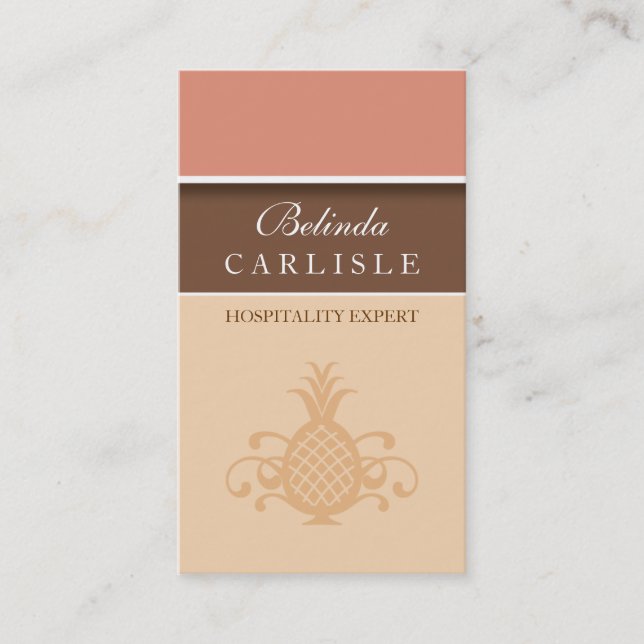 Perky Pineapple Biz Card (Peach) (Front)