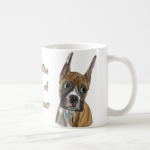 Perky Red Fawn Boxer Dog Coffee Mug