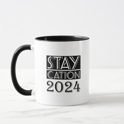 Perky Staycation 2024 Typography Mug