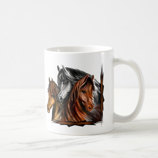 PerliPrints3Horsesz, PerliPrints3Horsesz Coffee Mug (Right)