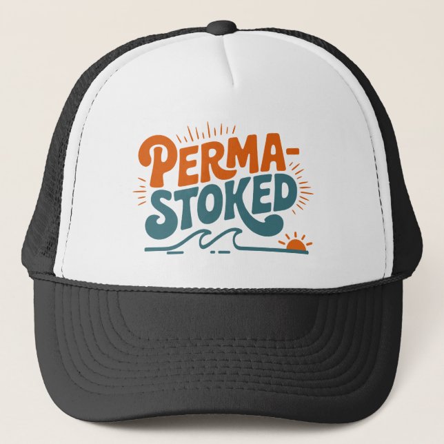 Perma-Stoked Waves Trucker Hat (Front)