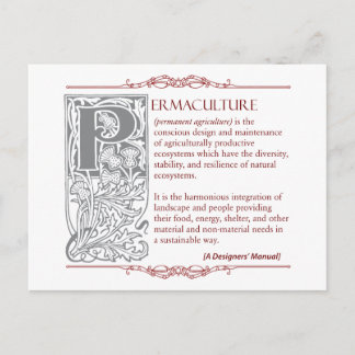 Permaculture - A Definition (1) Red & Gray Postcard
