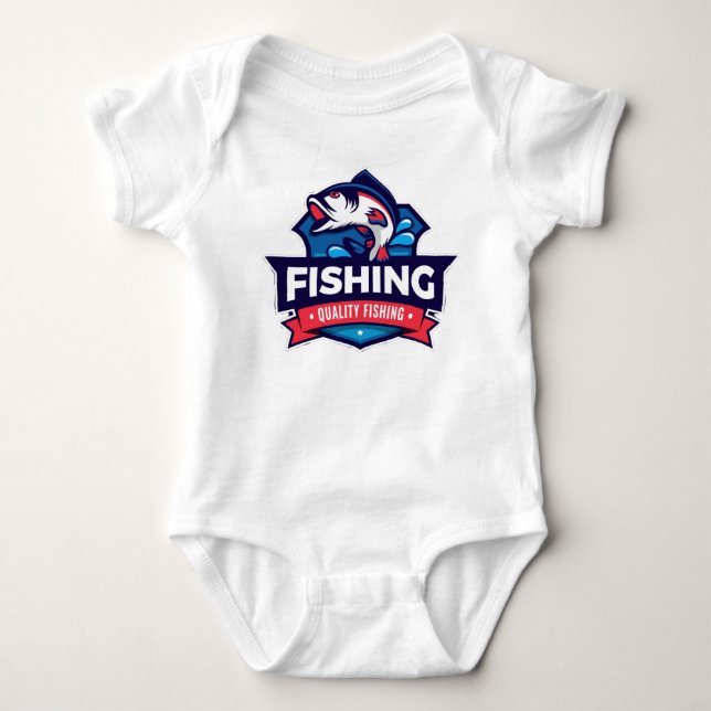Permainan kata dengan "reel" (alat pancing) yang m baby bodysuit (Front)