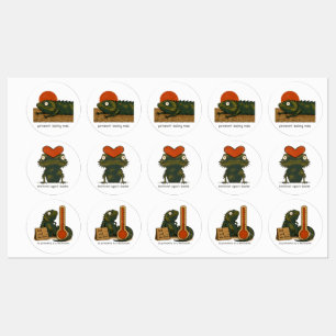 Permanent Basking Mode Bearded Dragon Art Labels