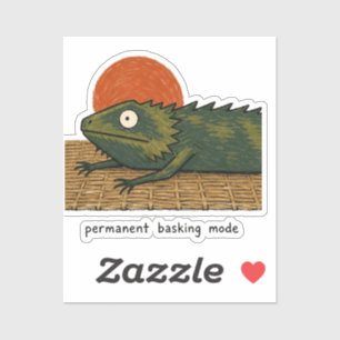 Permanent Basking Mode Bearded Dragon Art Sticker