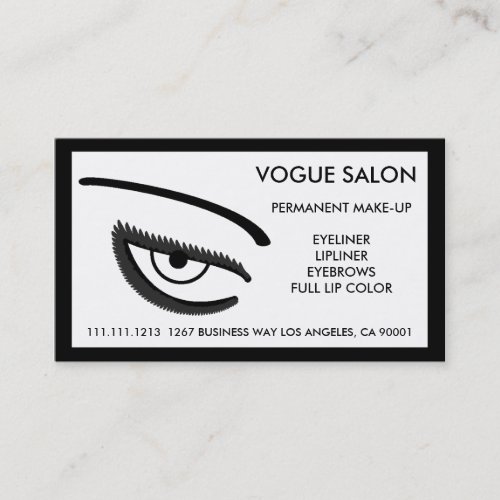 PERMANENT MAKE-UP BEAUTIFUL EYES BUSINESS CARD TEMPLATES