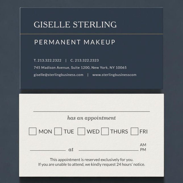 Permanent Makeup Office Appointment Reminder Card (Creator Uploaded)