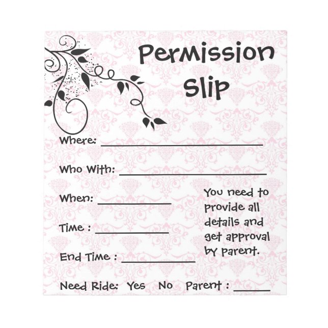 Permission Slip : Notepad (Front)
