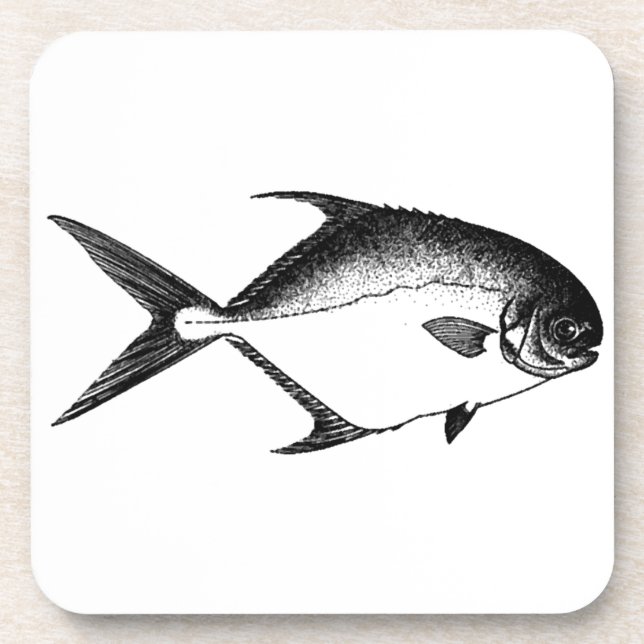 Permit Logo (line art) Drink Coaster (Front)