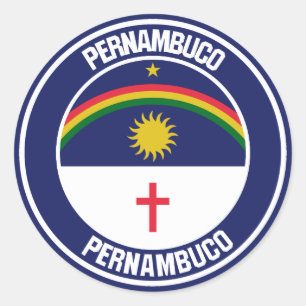 Pernambuco Round Emblem Classic Round Sticker