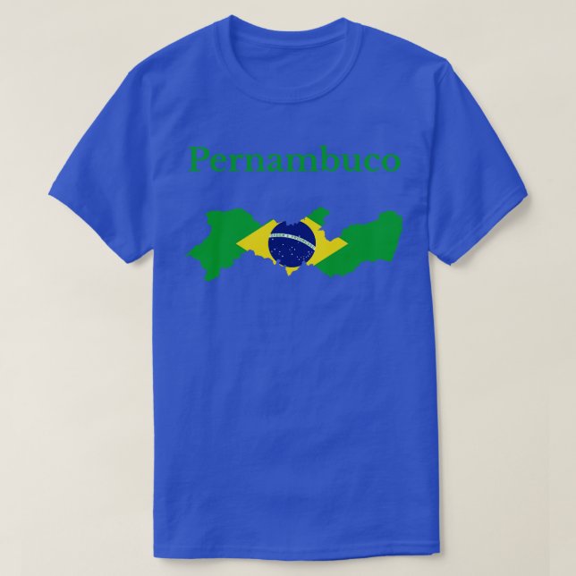 Pernambuco State Map Flag Design Brazil T-Shirt (Design Front)