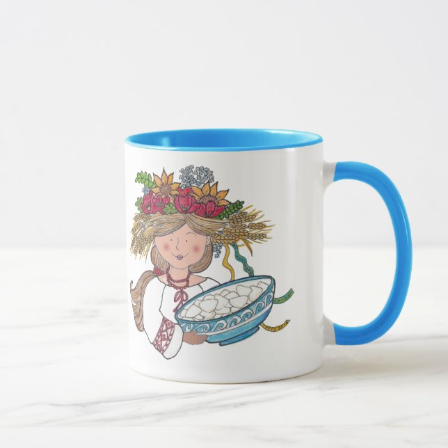 Perogie Pyrohy Pierogi Girl Mug (Right)