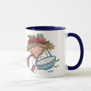 Perogie Pyrohy Pierogi Girl Ukrainian Folk Art Mug