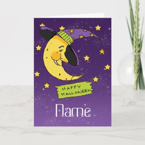 Peronalised Halloween Card _ Moon Witch