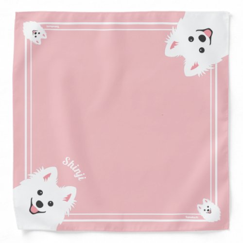 Peronalised Happy Spitz Bandana Dog Scarf