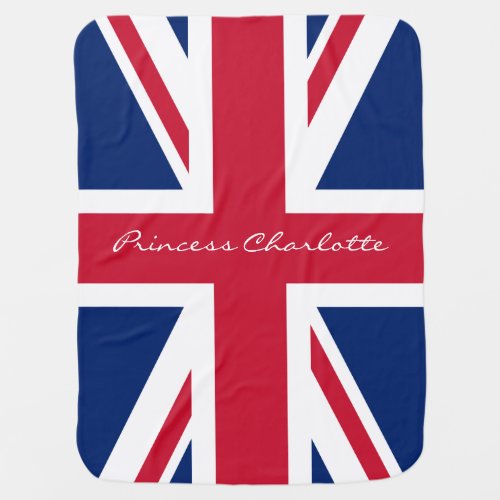 Peronalize English Princess Red White Blue Flag Baby Blanket