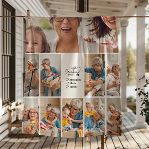 Peronalized 10 Photo Best Grandma Ever Minimalist Fleece Blanket