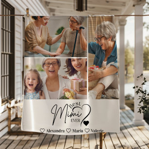 Peronalized 3 Photo Best Mimi Ever Minimalist Fleece Blanket