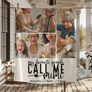 Peronalized 3 Photo Mimi Gift Fleece Blanket