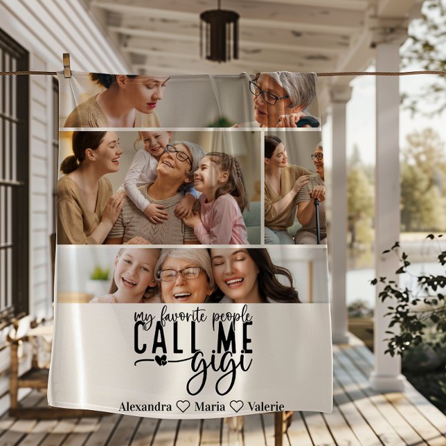 Peronalized 4 Photo Gigi Gift Fleece Blanket (Creator Uploaded)