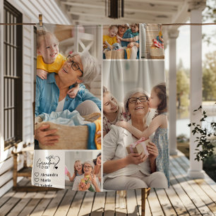Peronalized 5 Photo Best Grandma Ever Minimalist Fleece Blanket