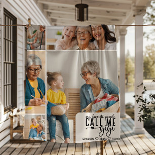 Peronalized 5 Photo Gigi Gift Fleece Blanket