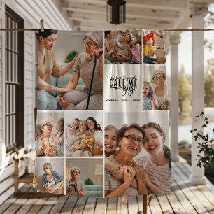 Peronalized 9 Photo Gigi Gift Fleece Blanket