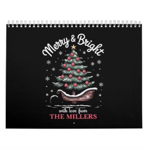 Peronalized Christmas Sleigh Tree Merry & Bright Calendar