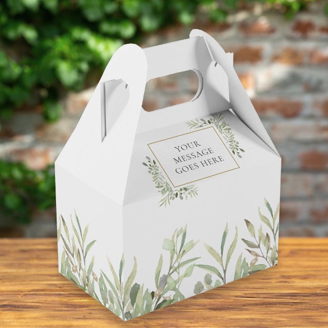 Peronalized Elegant Gold Greenery Favor Box (Creator Uploaded)
