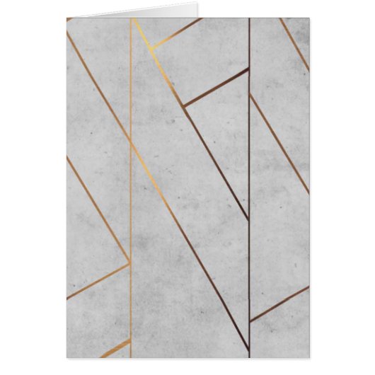 Peronalized Grey Marble Gold Geometric Cards (Front)