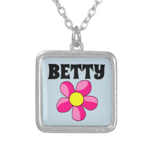 PERONALIZED NAME SILVER NECKLACES, BETTY SILVER PLATED NECKLACE