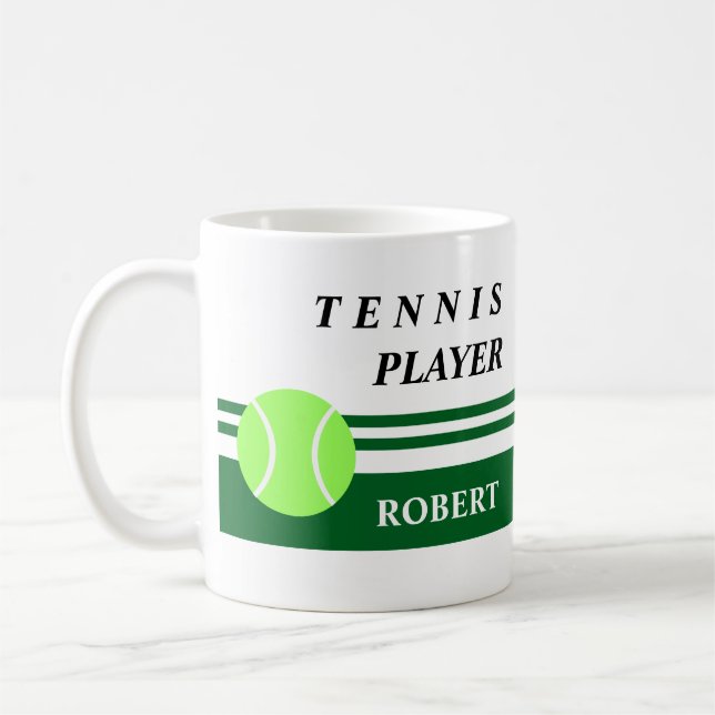 Peronalized Tennis Coffee Mug (Left)