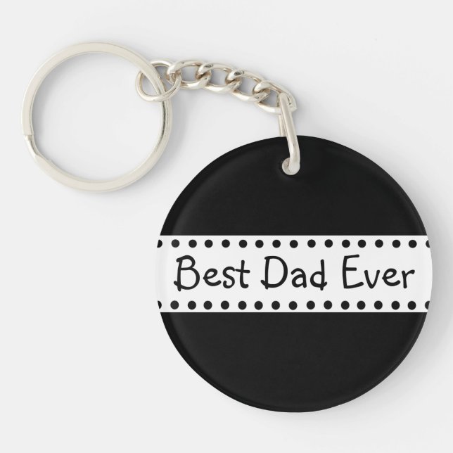 Perosnalied Best Dad Ever Photo Keychain (Front)