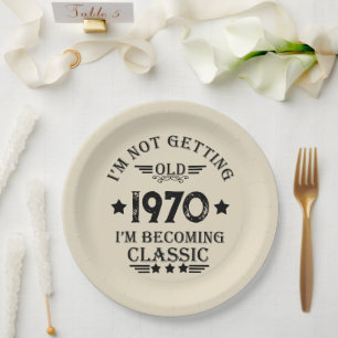 Perosnalized vintage 55th birthday party paper plates