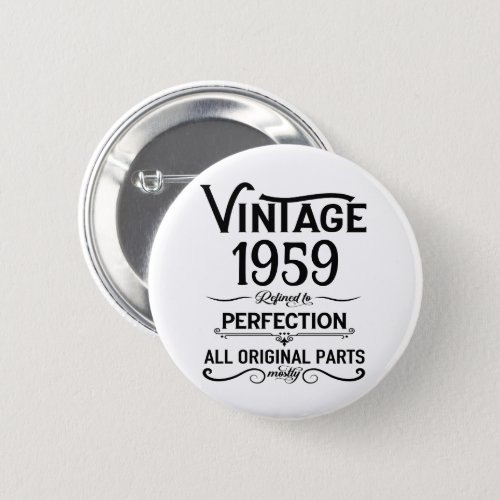 Perosnalized vintage 65th birthday gifts black button