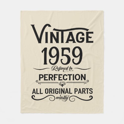 Perosnalized vintage 65th birthday gifts black fleece blanket