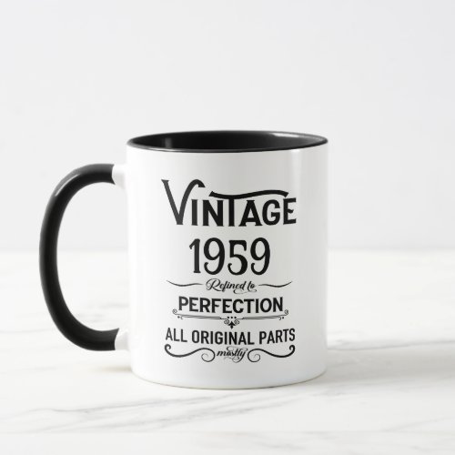 Perosnalized vintage 65th birthday gifts black mug