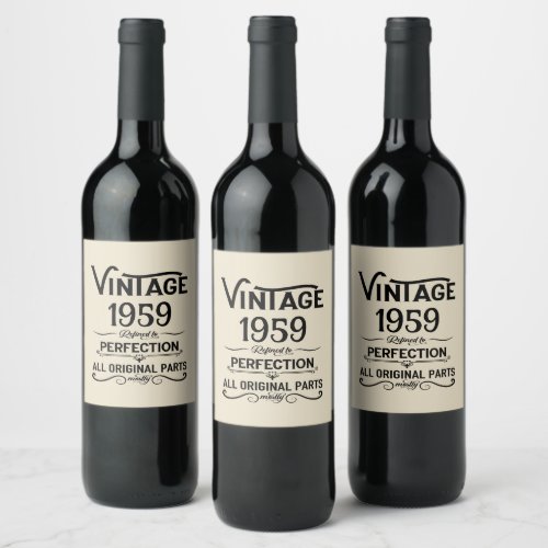 Perosnalized vintage 65th birthday gifts black wine label