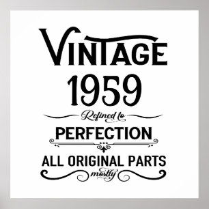 Perosnalized vintage 65th birthday party poster