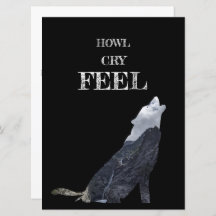 Perosnalized, Wolf Howling Card