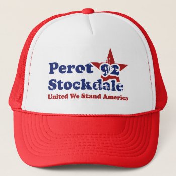 Perot Stockdale 92 Vintage Politics Distressed Trucker Hat by BoogieMonst at Zazzle