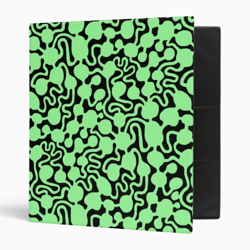 Perpetual Ant Farm v2 _ Mint Green on Black 3 Ring Binder