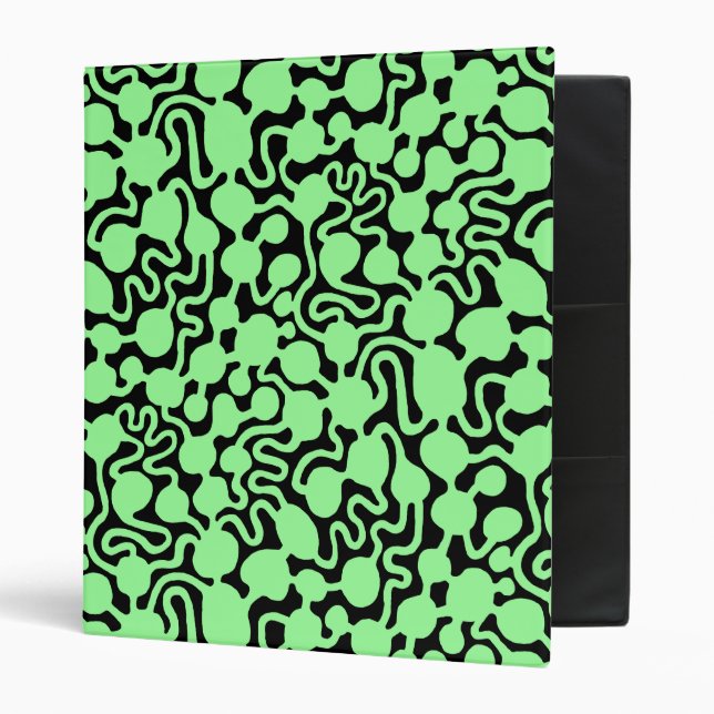 Perpetual Ant Farm v2 - Mint Green on Black 3 Ring Binder (Front/Inside)