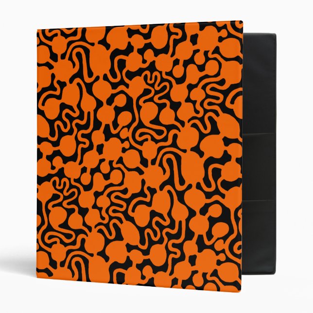 Perpetual Ant Farm v2 - Orange on Black 3 Ring Binder (Front/Inside)