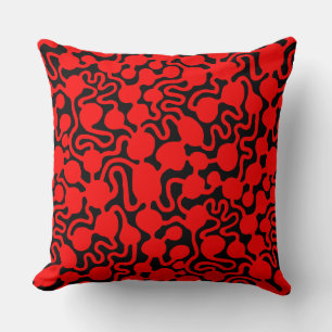 Perpetual Ant Farm v2 - Red on Black Throw Pillow