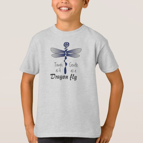 Perpetual Blue Gray Dragonfly Phrase T_Shirt