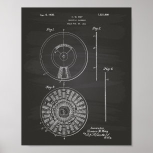 Perpetual Calendar 1925 Patent Art Chalkboard Poster