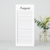 Perpetual Calendar August Psalm 145:5 (Standing Front)