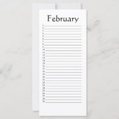 Perpetual Calendar February Scripture (Front)