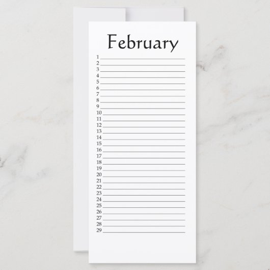 Perpetual Calendar February Scripture (Front)